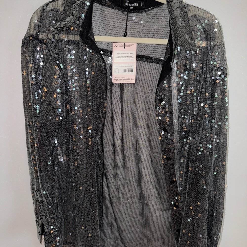Sequin Mesh Blouse